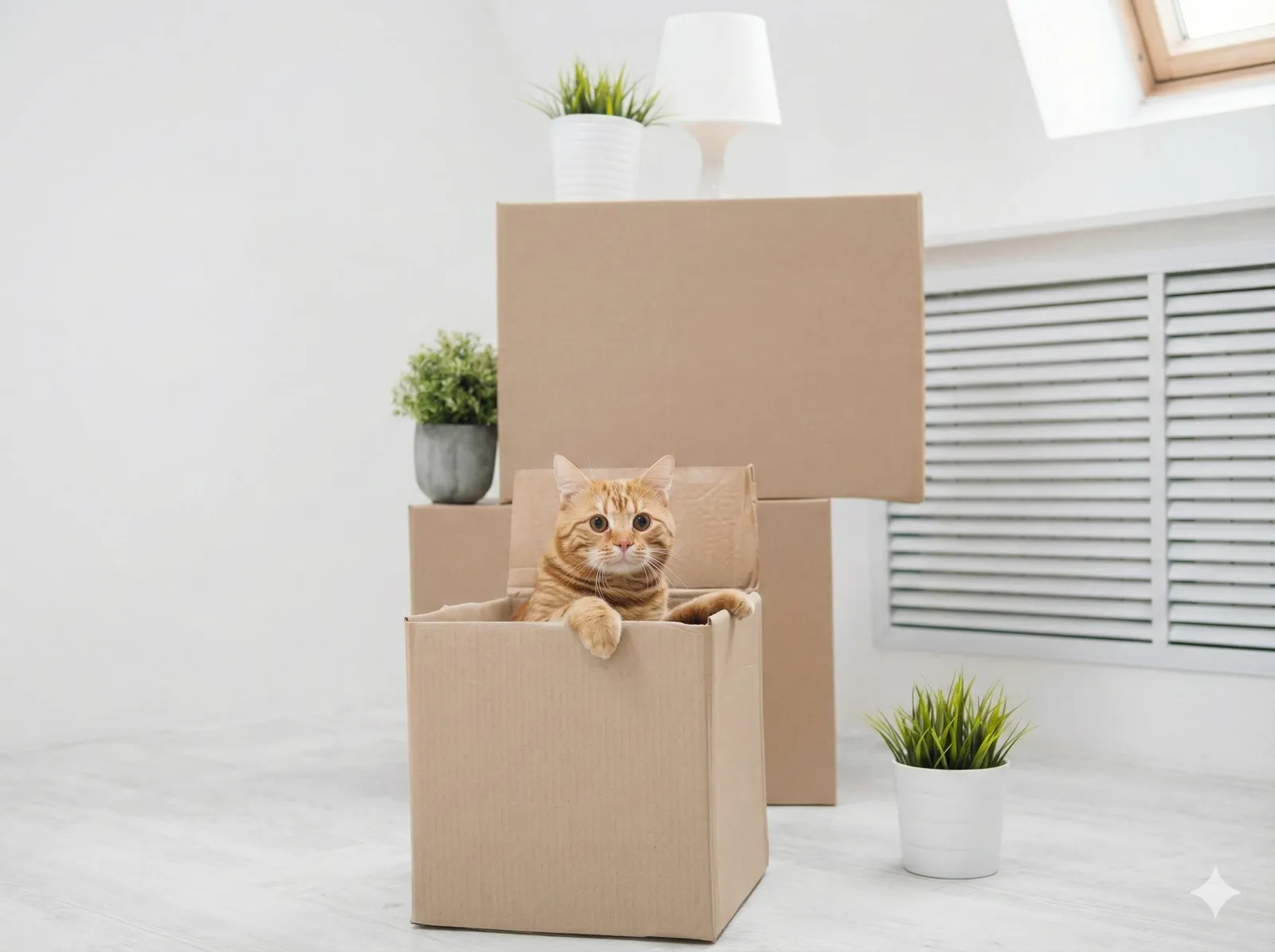 Boxes packed and ready for a student move in Watford