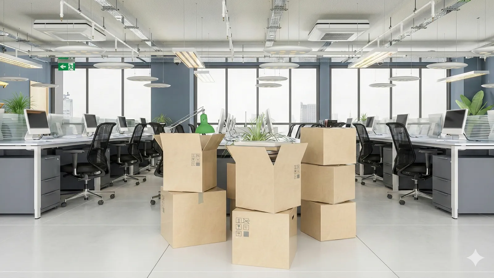 Small Removal Company crew handling an office relocation in Hertfordshire